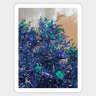 blue floral Sticker